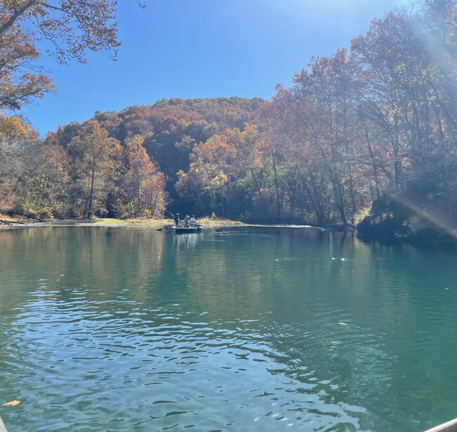 Fly fishing on river
